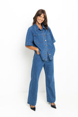 Dakota Straight-Leg Denim Jeans - Mid Blue Wash - The Self Styler Exclusive - The Self Styler