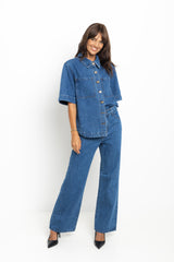 Tallon Denim Shirt - Mid Blue Wash - The Self Styler Exclusive - The Self Styler
