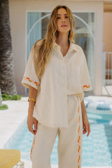 Pia Linen Shirt - Sand - The Self Styler