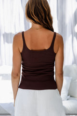 Harley Ribbed Tank Top - Chocolate - The Self Styler