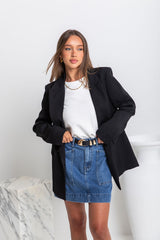 Raffa Blazer Jacket - Black - The Self Styler