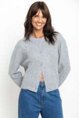 Hazel Knit Cardi - Grey - The Self Styler