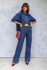 Micah High-Rise Wide-Leg Denim Jeans - Dark Wash - The Self Styler - The Self Styler