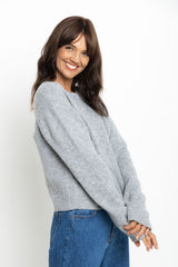 Hazel Knit Cardi - Grey - The Self Styler