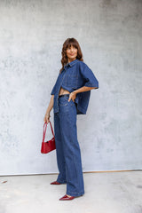 Micah High-Rise Wide-Leg Denim Jeans - Dark Wash - The Self Styler - The Self Styler