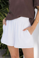 Brooklyn Cotton Shorts - White - The Self Styler