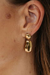 Zephyr Drop Stud Earrings - Gold - The Self Styler