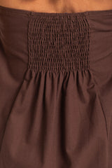 Billie Pleated Halter Maxi Dress - Chocolate - The Self Styler