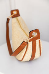 Abby Shoulder Straw Bag - Tan - The Self Styler