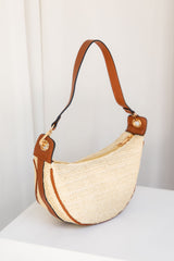 Abby Shoulder Straw Bag - Tan - The Self Styler