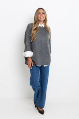 Stella Knit Jumper - Charcoal Grey - The Self Styler