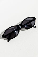 Rumi Oval Frame Sunglasses - Black - The Self Styler