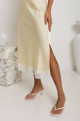 Lace Midi Skirt - Yellow - The Self Styler