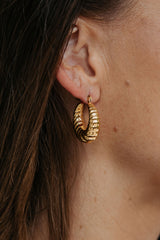 Lumie Croissant Hoop Earrings - Gold - The Self Styler