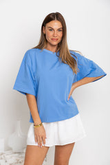 Koah Boxy-Fit Tee - Blue - The Self Styler