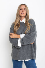 Stella Knit Jumper - Charcoal Grey - The Self Styler