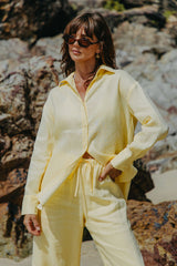 Lottie Relaxed-Fit Linen Shirt - Lemon - The Self Styler