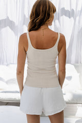 Harley Ribbed Tank Top - Beige - The Self Styler