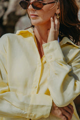 Lottie Relaxed-Fit Linen Shirt - Lemon - The Self Styler