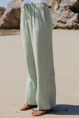 Zulu Cotton Pants - Sage Green - The Self Styler