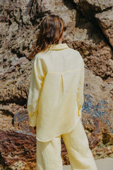 Lottie Relaxed-Fit Linen Shirt - Lemon - The Self Styler
