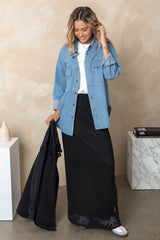 Florence Crochet Maxi Skirt - Black - The Self Styler