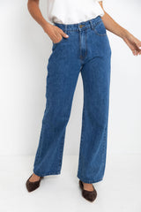 Dakota Straight-Leg Denim Jeans - Mid Blue Wash - The Self Styler Exclusive - The Self Styler