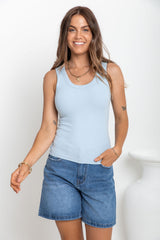 Leni Scoop Tank - Blue - The Self Styler