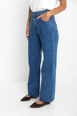 Dakota Straight-Leg Denim Jeans - Mid Blue Wash - The Self Styler Exclusive - The Self Styler