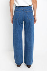 Dakota Straight-Leg Denim Jeans - Mid Blue Wash - The Self Styler Exclusive - The Self Styler