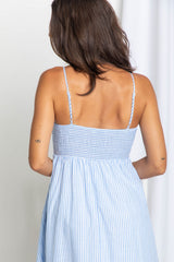 Simone Midi Dress - Light Blue Stripe - The Self Styler