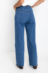 Dakota Straight-Leg Denim Jeans - Mid Blue Wash - The Self Styler Exclusive - The Self Styler