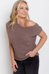 Avalon Off-The-Shoulder Top - Choc Marle - The Self Styler