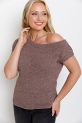 Avalon Off-The-Shoulder Top - Choc Marle - The Self Styler
