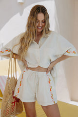 Alba Linen Shorts - Sand - The Self Styler