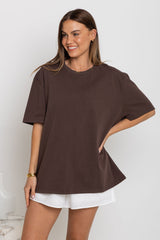 Sonny Relaxed-Fit Tee - Choc Brown - The Self Styler