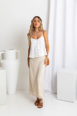 Florence Crochet Midi Skirt - Natural - The Self Styler