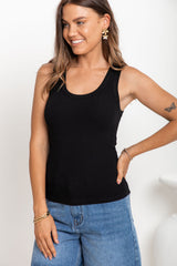 Leni Scoop Tank - Black - The Self Styler