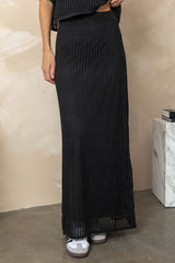 Florence Crochet Maxi Skirt - Black - The Self Styler