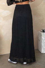 Florence Crochet Maxi Skirt - Black - The Self Styler