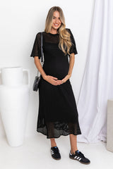 Airlie Crochet Maxi Dress - Black - The Self Styler