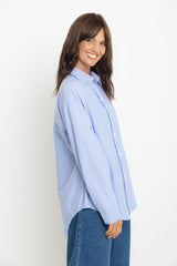 Bentley Relaxed-Fit Shirt - Blue Stripe - The Self Styler