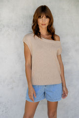 Avalon Off-The-Shoulder Top - Latte - The Self Styler