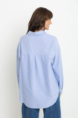 Bentley Relaxed-Fit Shirt - Blue Stripe - The Self Styler