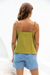 Luka Cami Top - Matcha Green - The Self Styler