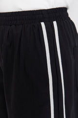 Luna Wide-Leg Stripe Pants - Black - The Self Styler