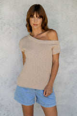 Avalon Off-The-Shoulder Top - Latte - The Self Styler