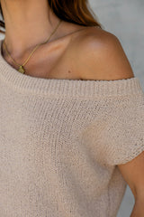 Avalon Off-The-Shoulder Top - Latte - The Self Styler