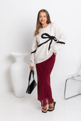 Leni Maxi Skirt - Wine - The Self Styler