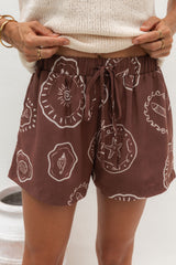 Naia Shorts - Hayman Print - Choc - The Self Styler